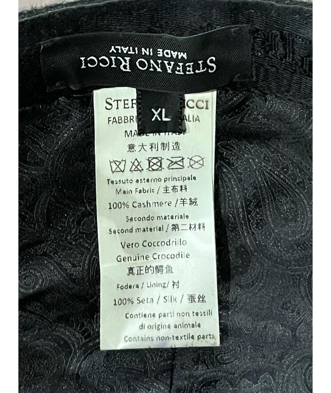 STEFANO RICCI Черная кашемировая кепка/бейсболка, фото 8