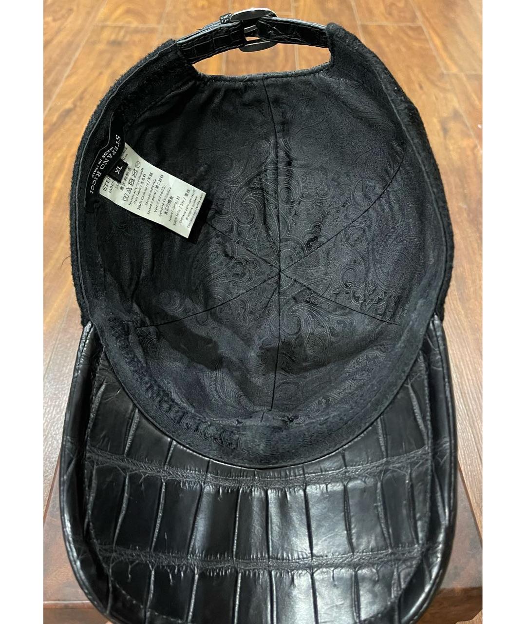 STEFANO RICCI Черная кашемировая кепка/бейсболка, фото 7