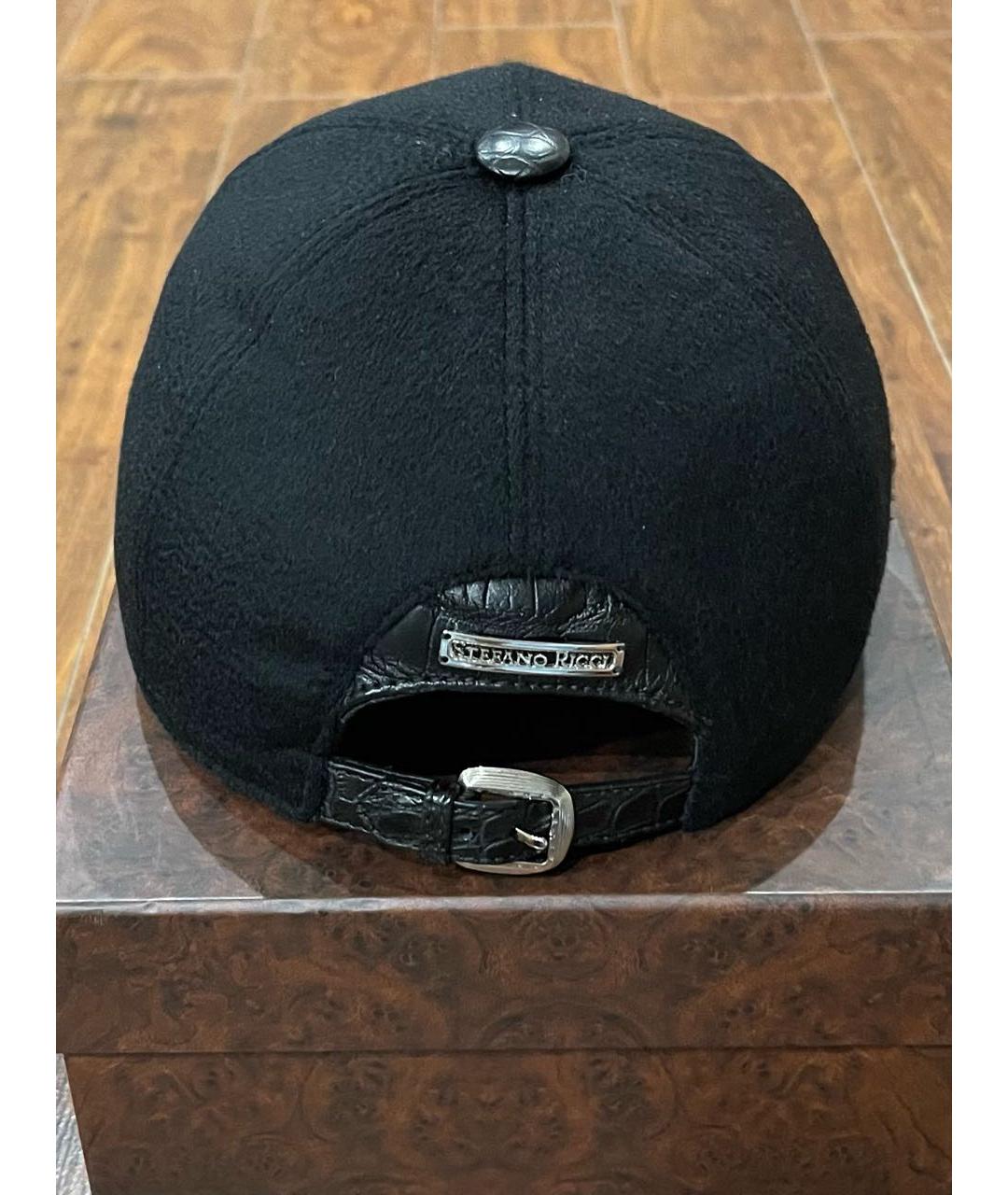STEFANO RICCI Черная кашемировая кепка/бейсболка, фото 4