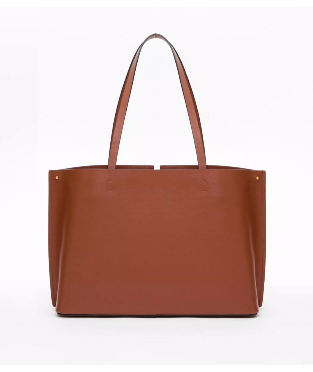 VALENTINO Коричневая кожаная сумка тоут, фото 3