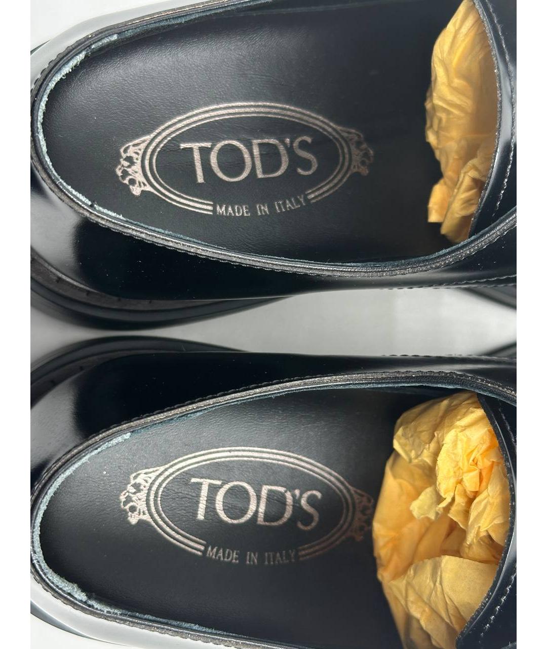 TOD'S Черные кожаные туфли, фото 4