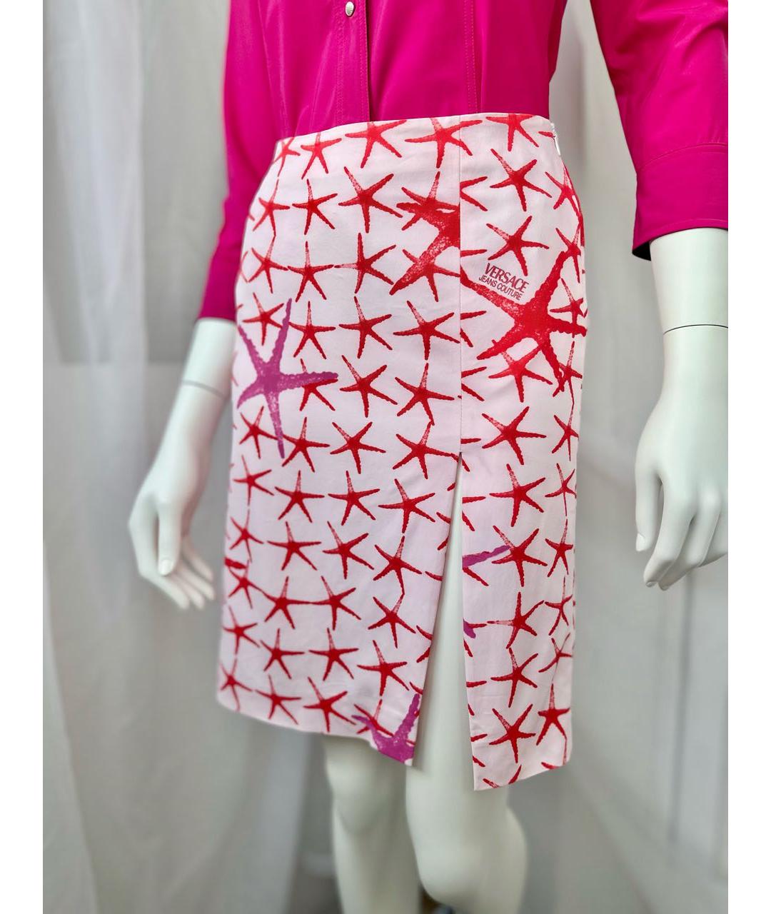 VERSACE JEANS COUTURE Розовая ацетатная юбка миди, фото 6