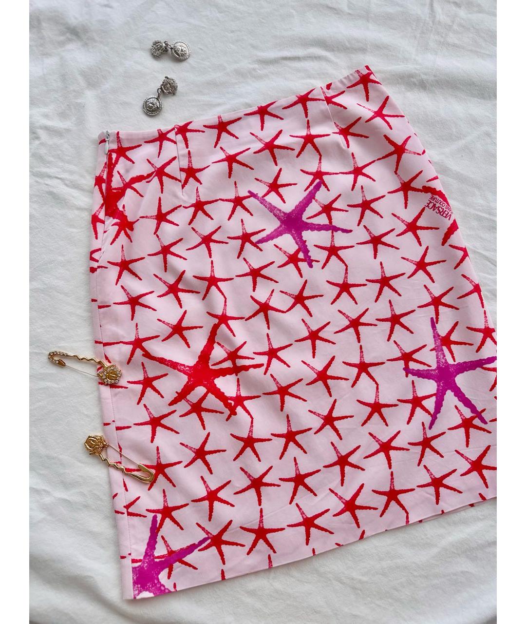 VERSACE JEANS COUTURE Розовая ацетатная юбка миди, фото 5