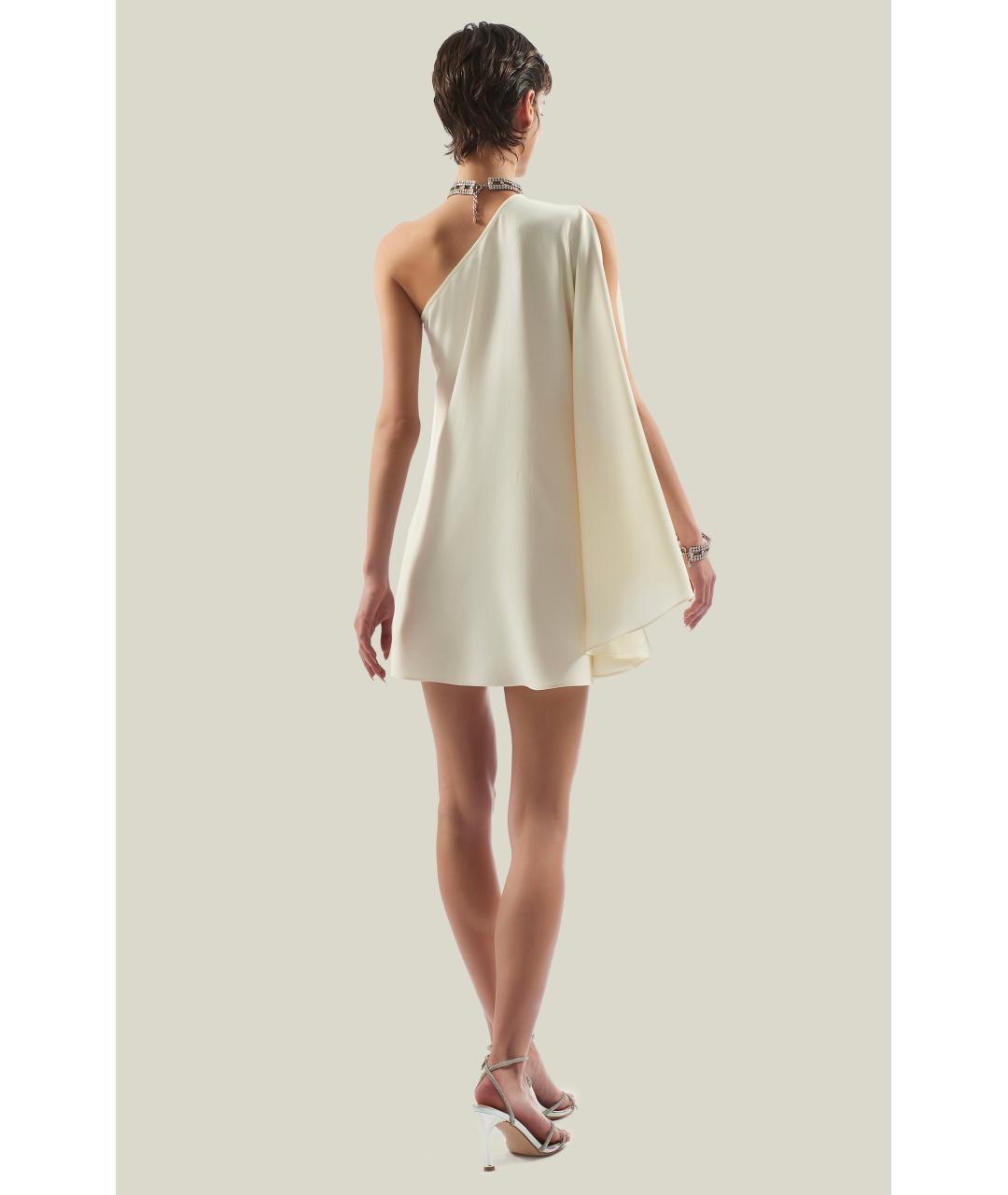 TALLER MARMO Бежевое ацетатное коктейльное платье, фото 6