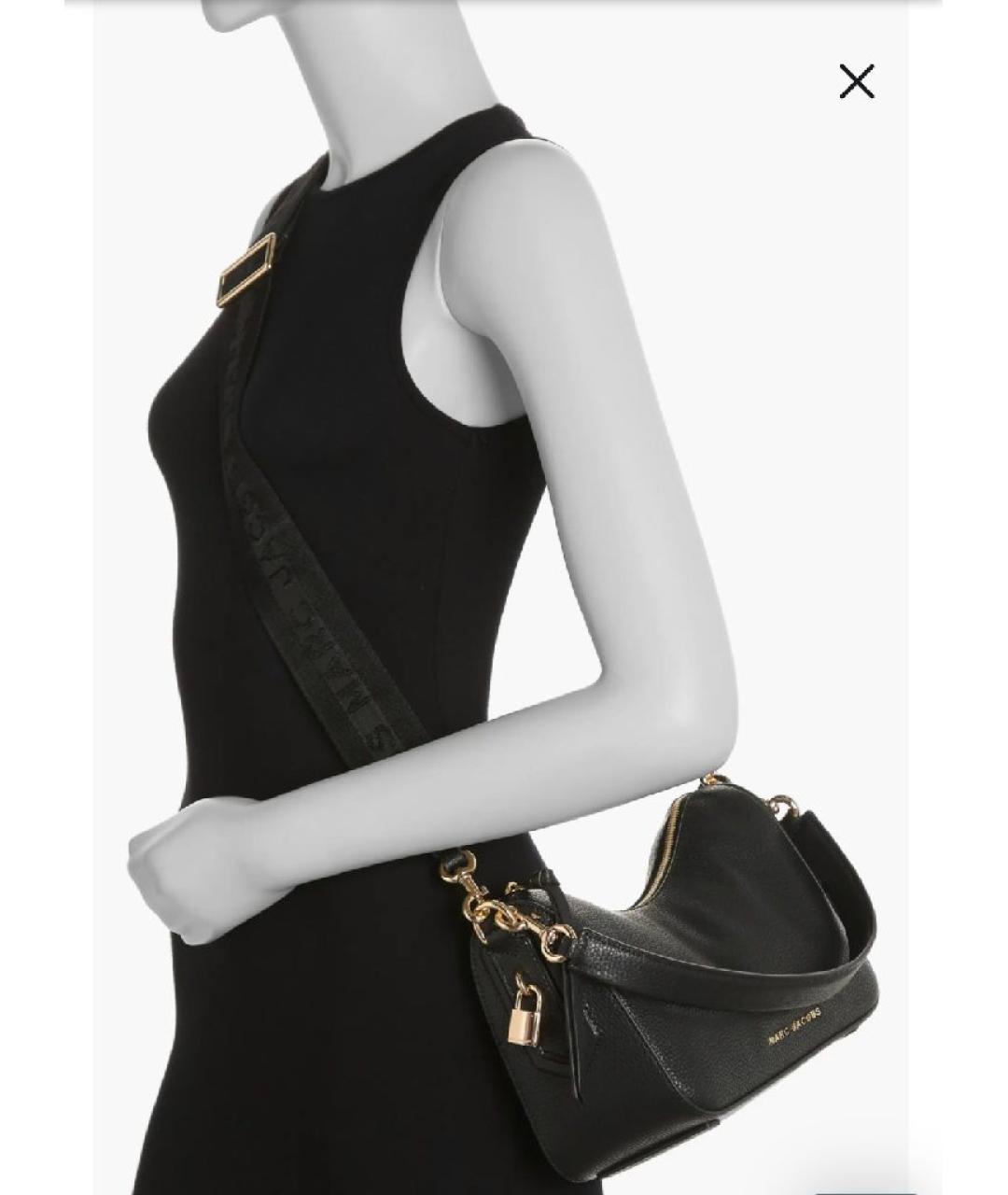 MARC JACOBS Черная кожаная сумка с короткими ручками, фото 4