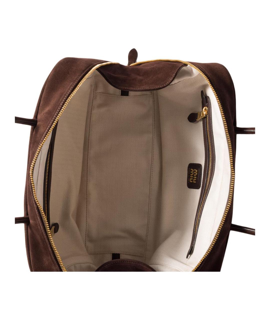 MIU MIU Коричневая замшевая сумка через плечо, фото 4