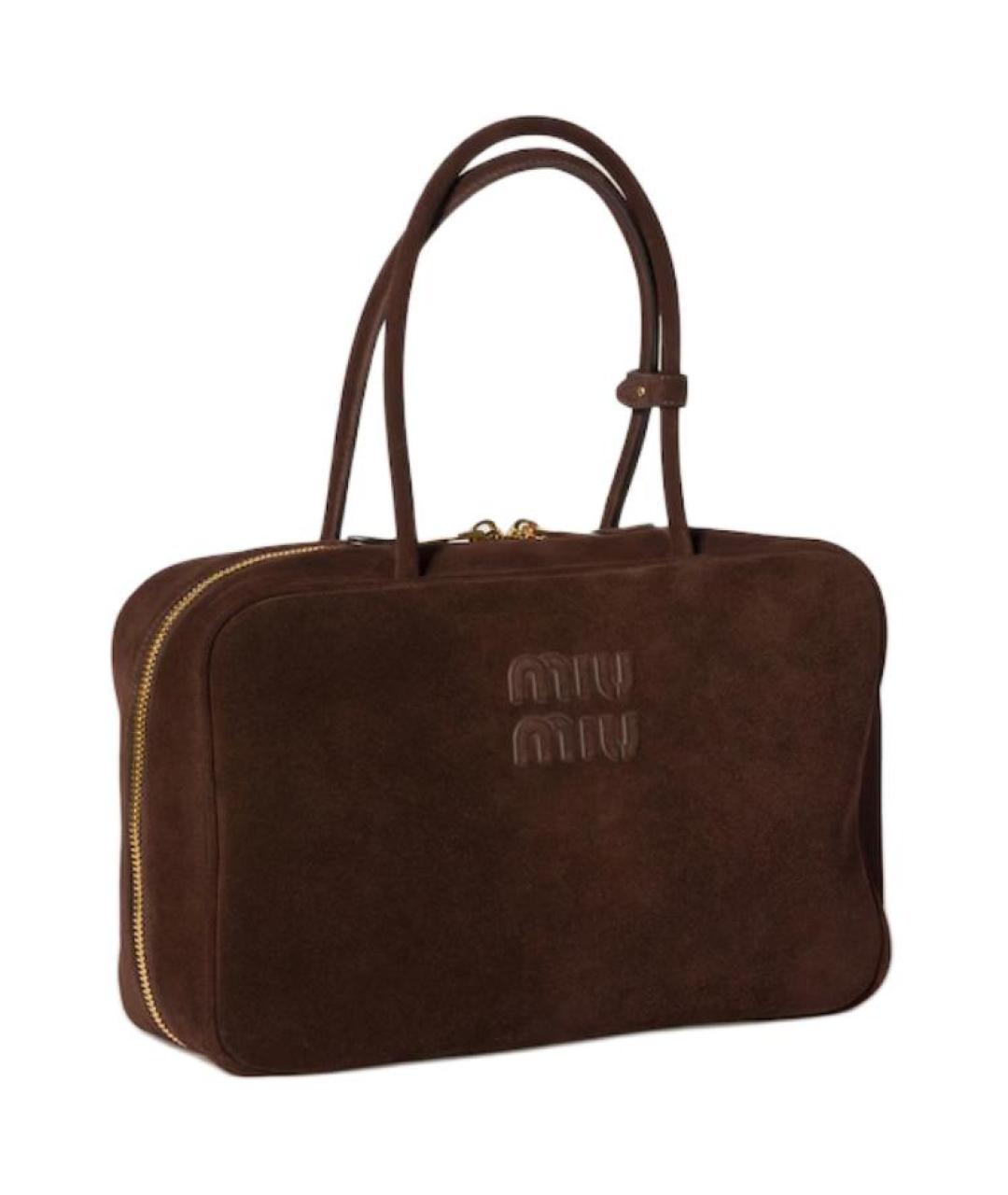 MIU MIU Коричневая замшевая сумка через плечо, фото 2