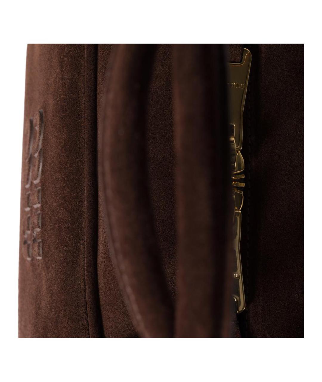 MIU MIU Коричневая замшевая сумка через плечо, фото 5