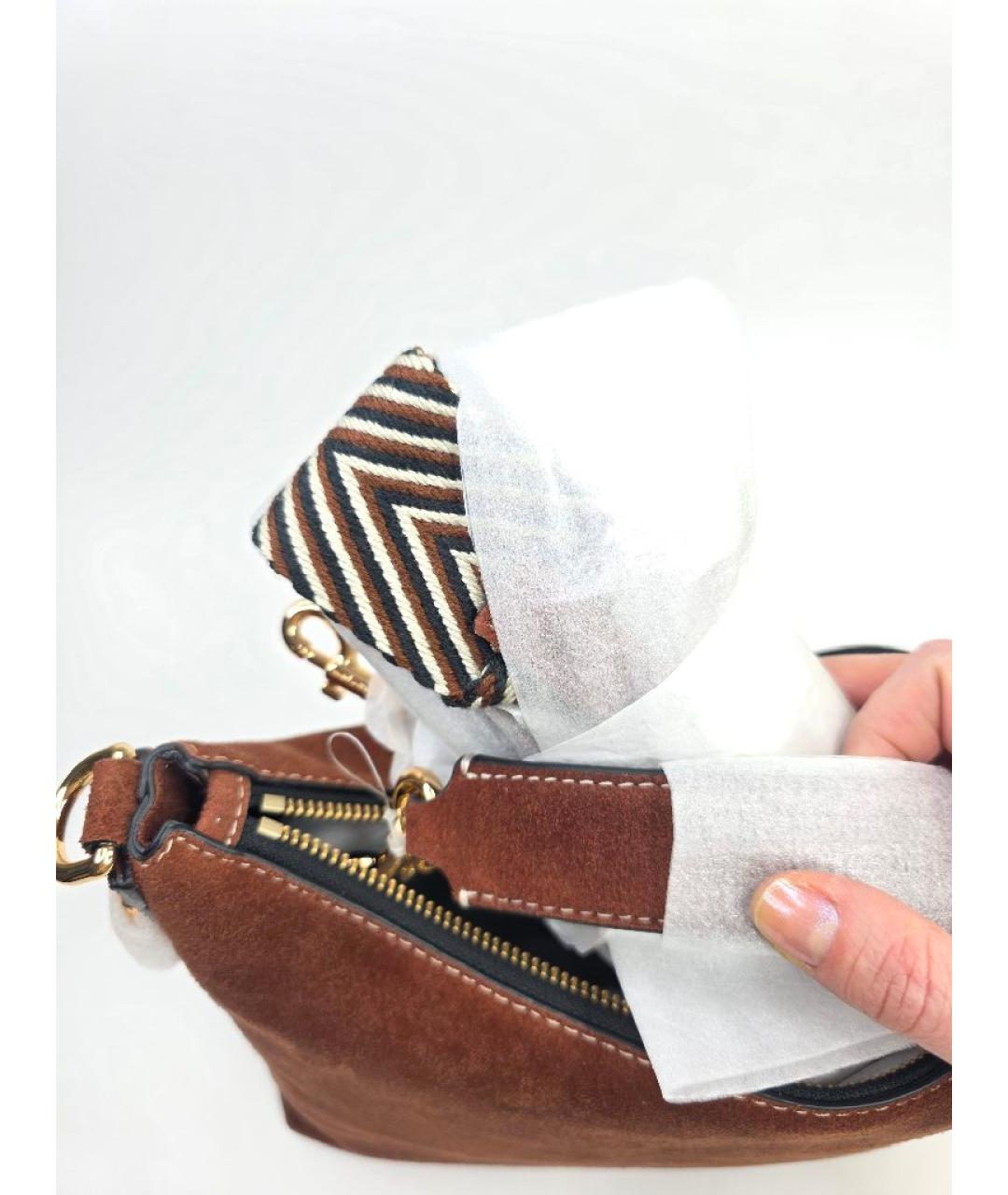 MARC JACOBS Коричневая замшевая сумка с короткими ручками, фото 8