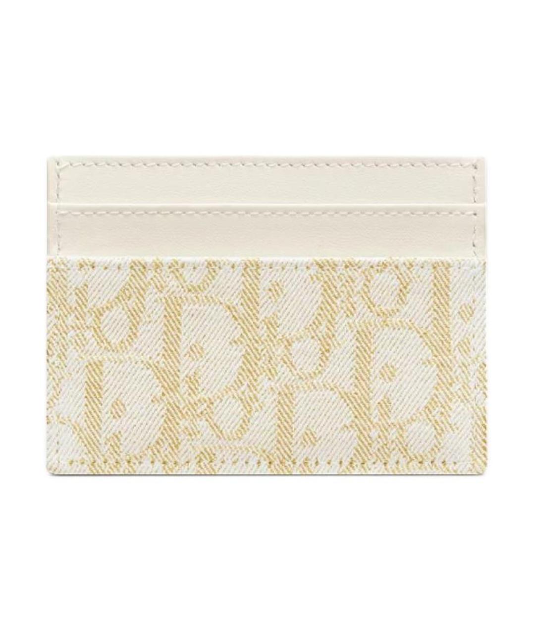 CHRISTIAN DIOR Бежевый кожаный кардхолдер, фото 2