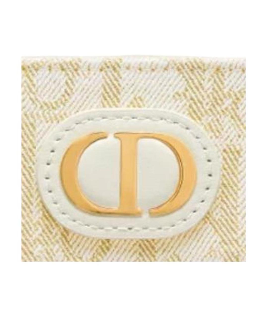 CHRISTIAN DIOR Бежевый кожаный кардхолдер, фото 3