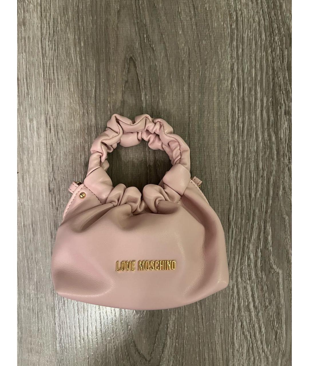 LOVE MOSCHINO Розовая сумка с короткими ручками из искусственной кожи, фото 6