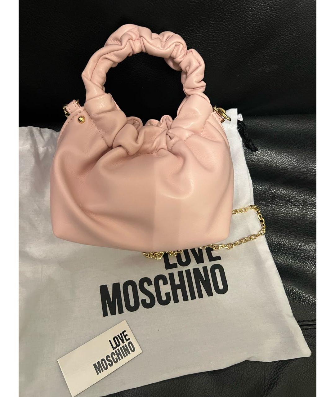 LOVE MOSCHINO Розовая сумка с короткими ручками из искусственной кожи, фото 3