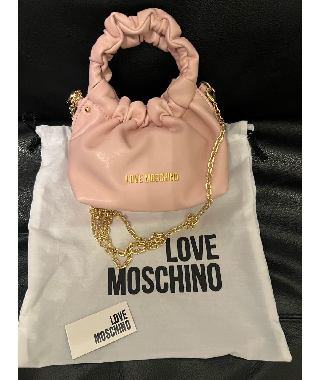 LOVE MOSCHINO Розовая сумка с короткими ручками из искусственной кожи, фото 2