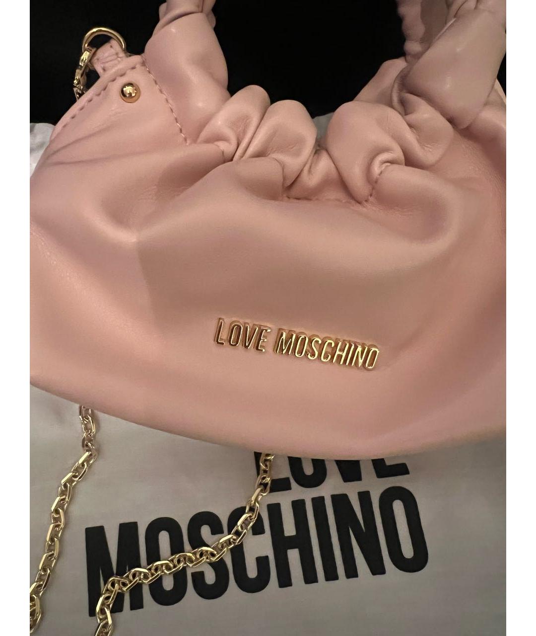 LOVE MOSCHINO Розовая сумка с короткими ручками из искусственной кожи, фото 5