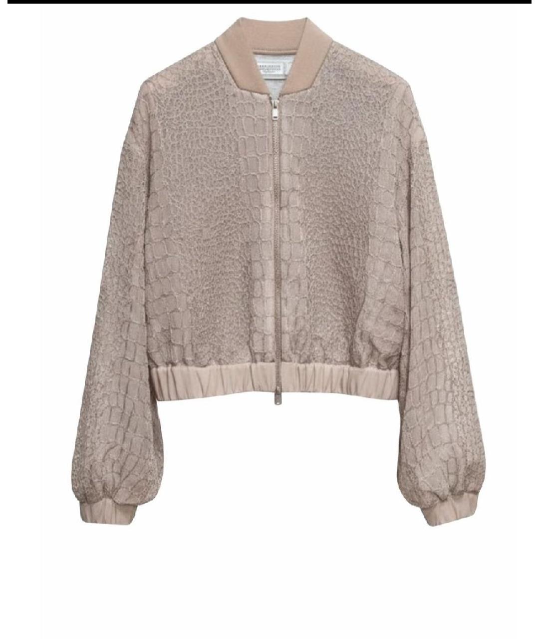 BRUNELLO CUCINELLI Бежевая шелковая блузы, фото 10