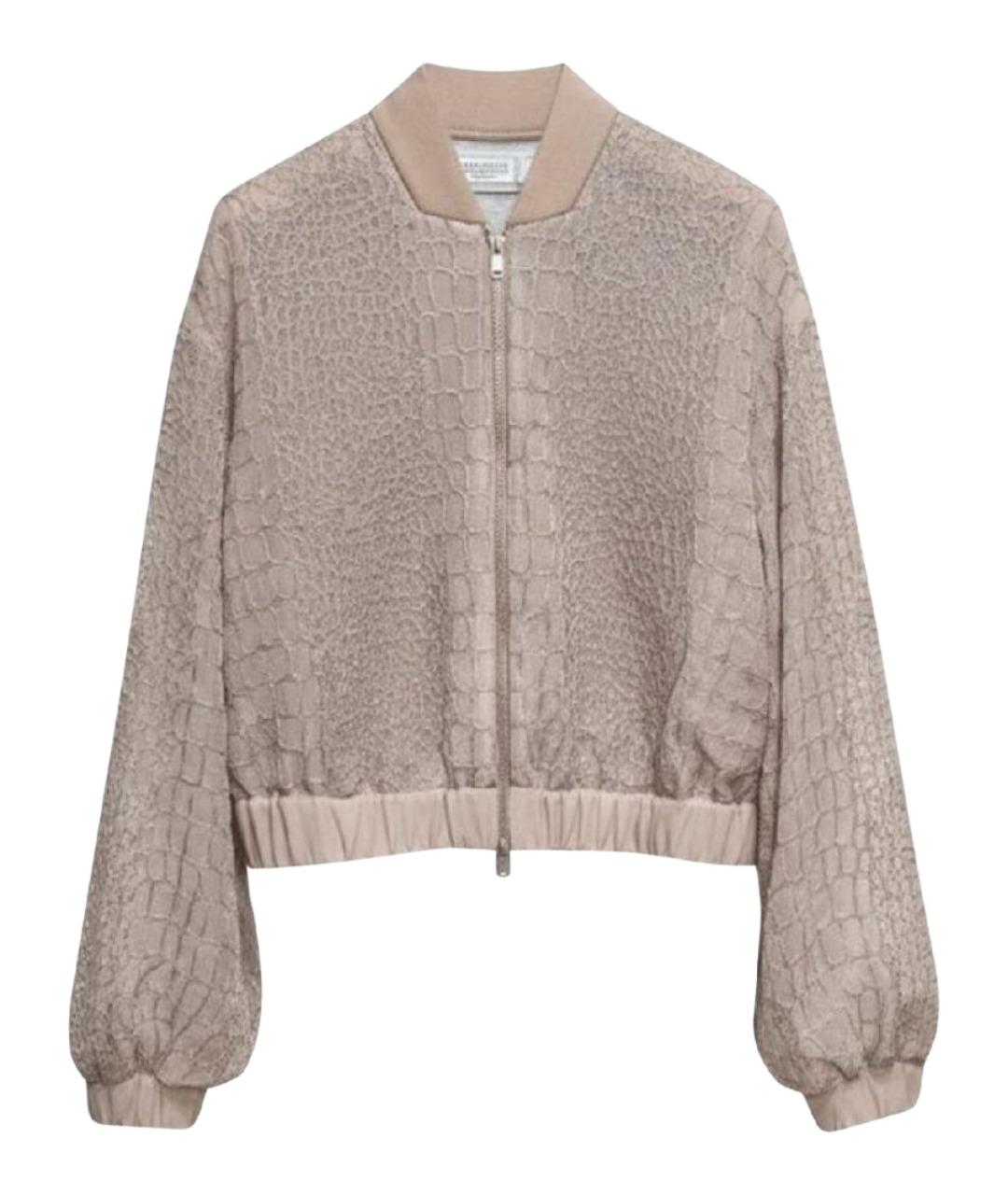 BRUNELLO CUCINELLI Бежевая шелковая блузы, фото 1