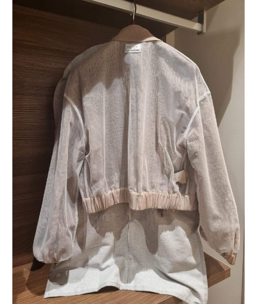 BRUNELLO CUCINELLI Бежевая шелковая блузы, фото 3