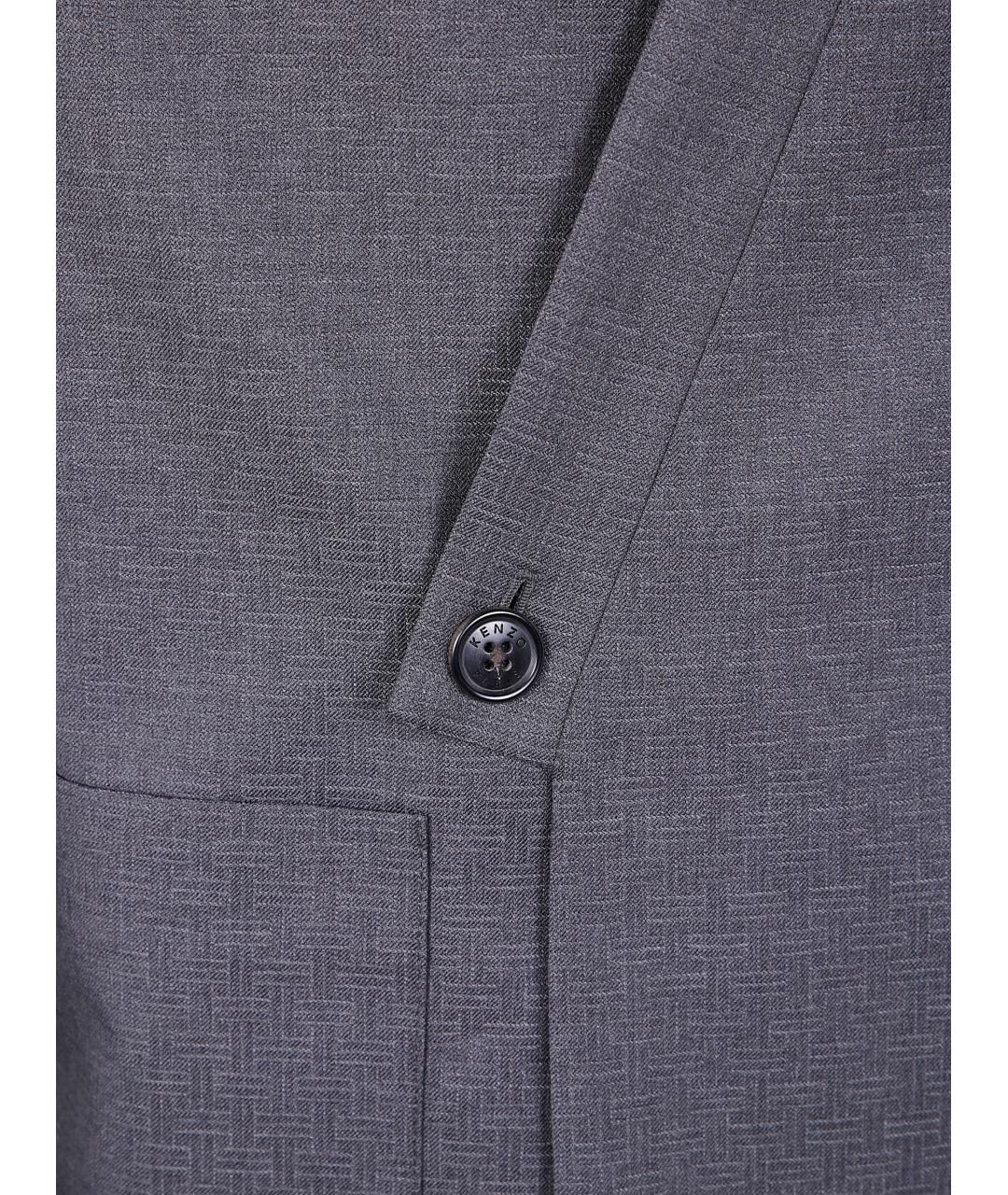 KENZO Серый шерстяной жакет/пиджак, фото 3