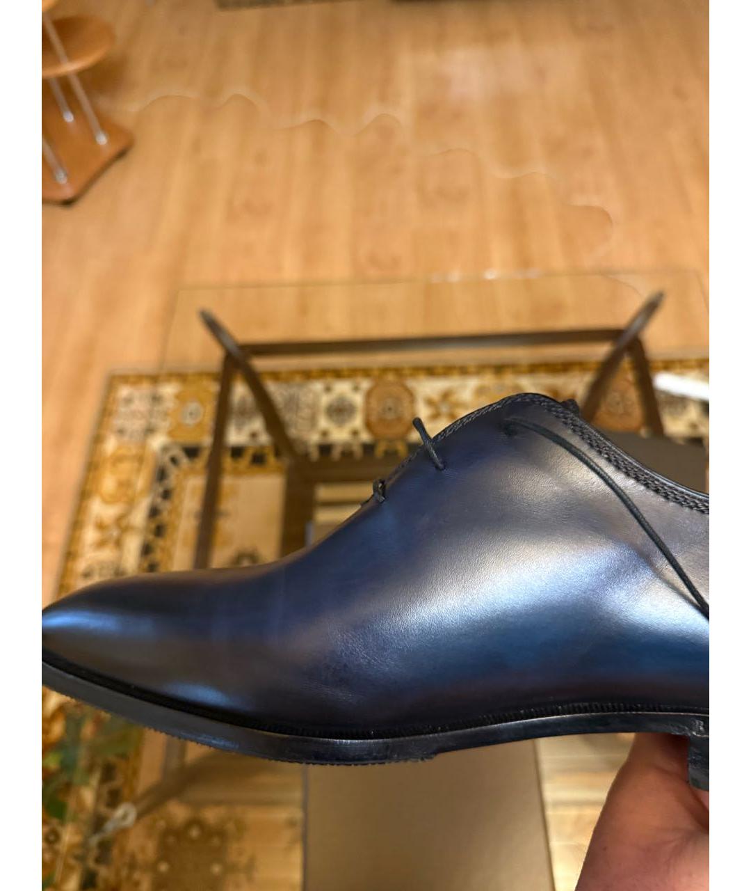BERLUTI Синие кожаные низкие ботинки, фото 5