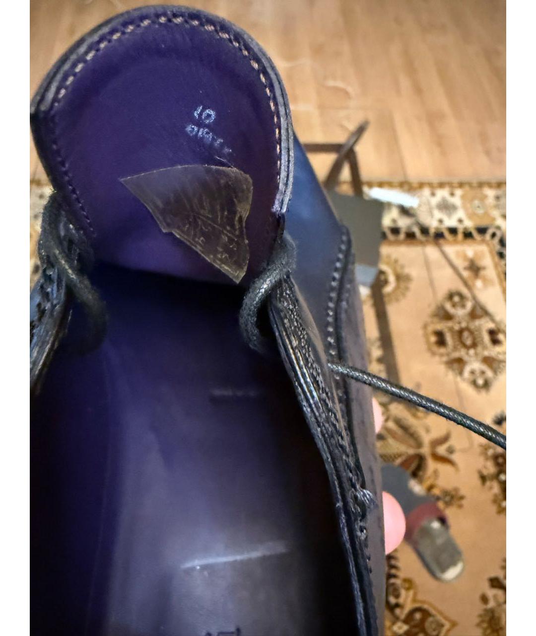 BERLUTI Синие кожаные низкие ботинки, фото 4