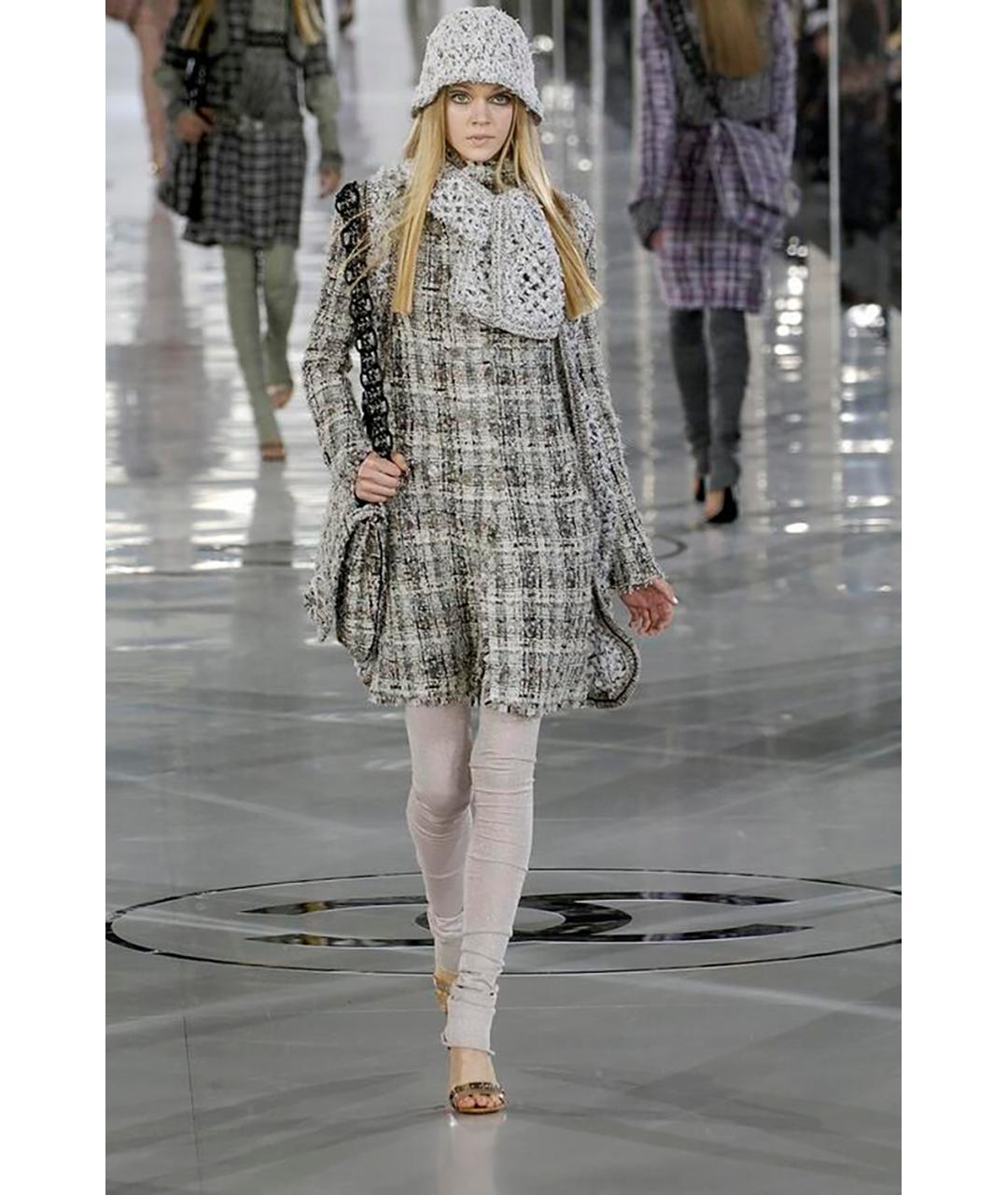 CHANEL Серое твидовое пальто, фото 2