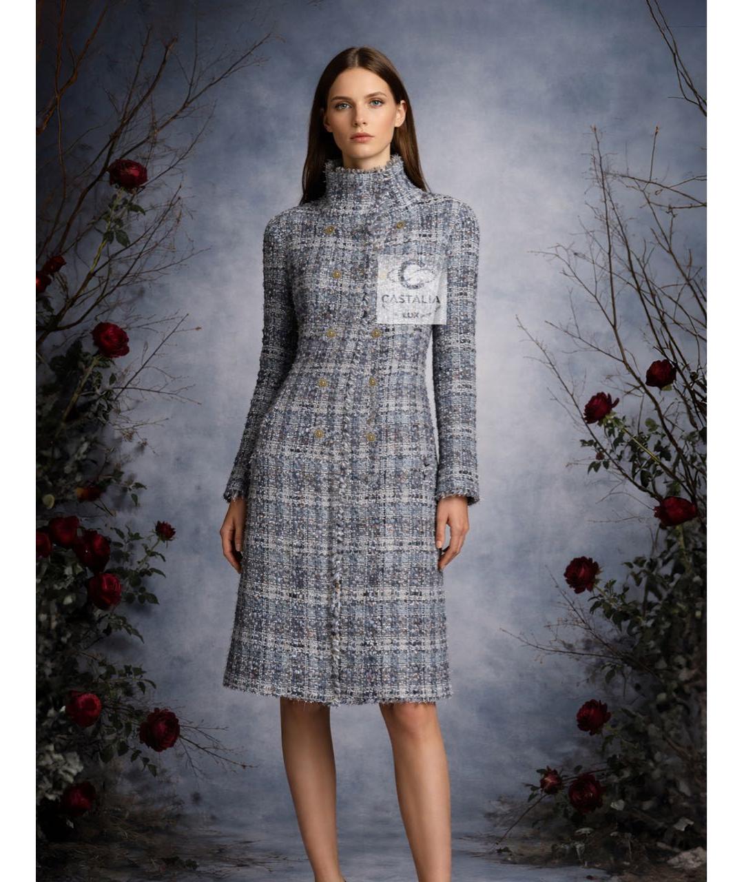 CHANEL Серое твидовое пальто, фото 4