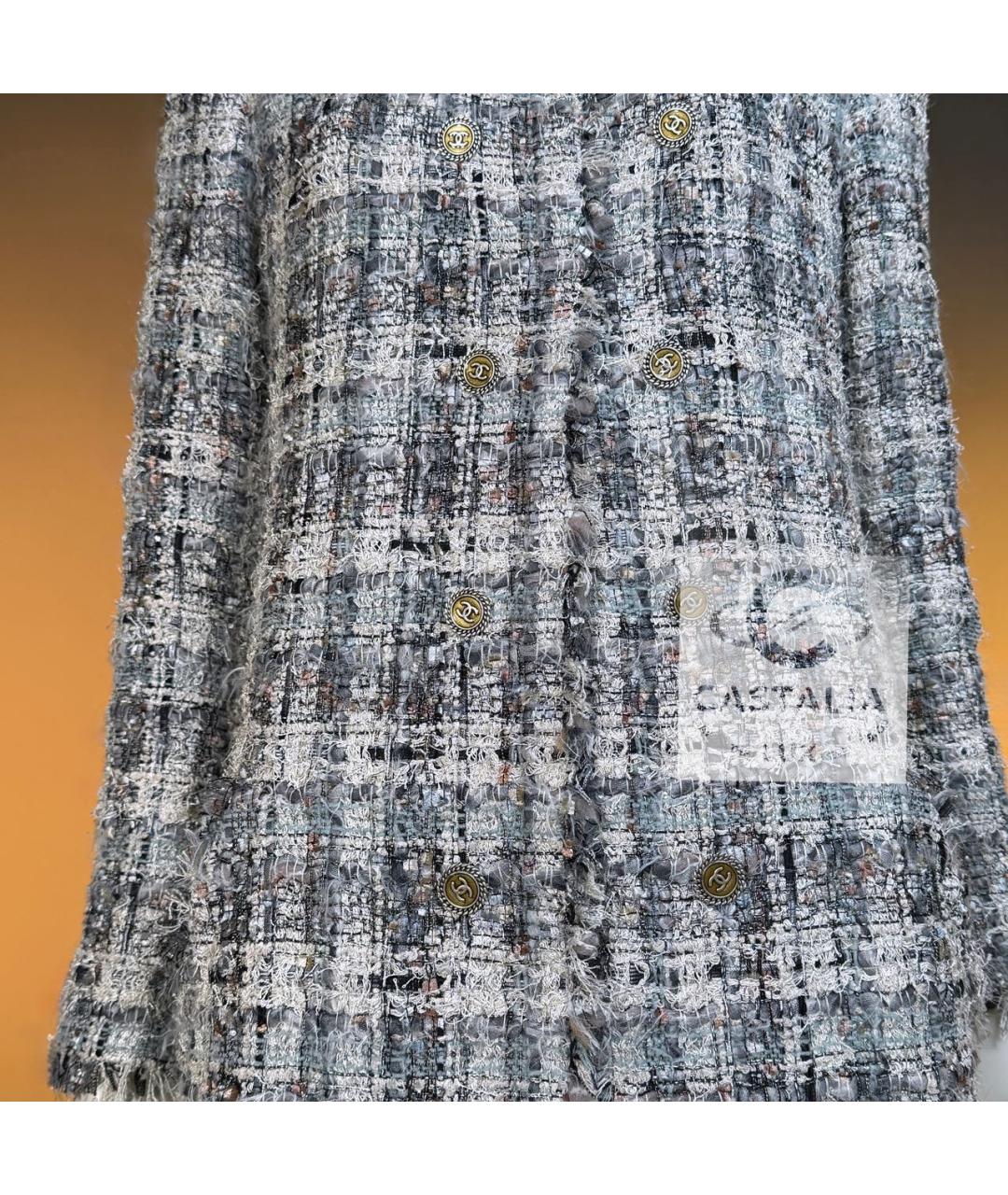 CHANEL Серое твидовое пальто, фото 7