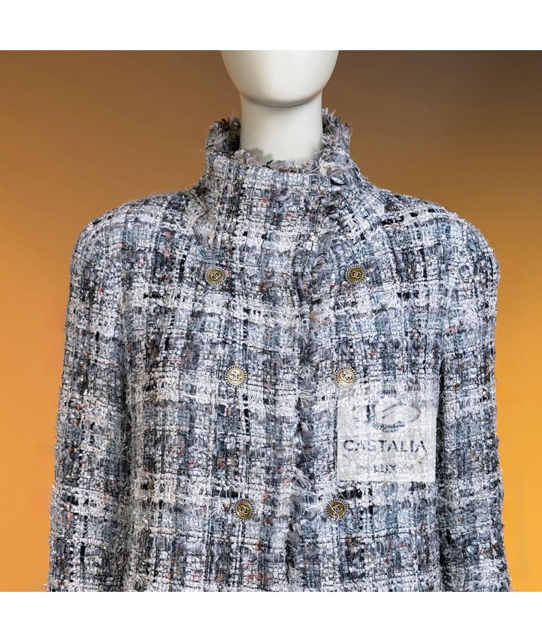 CHANEL Серое твидовое пальто, фото 6