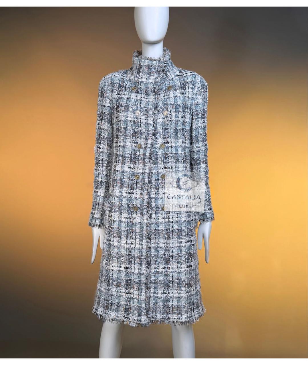 CHANEL Серое твидовое пальто, фото 5