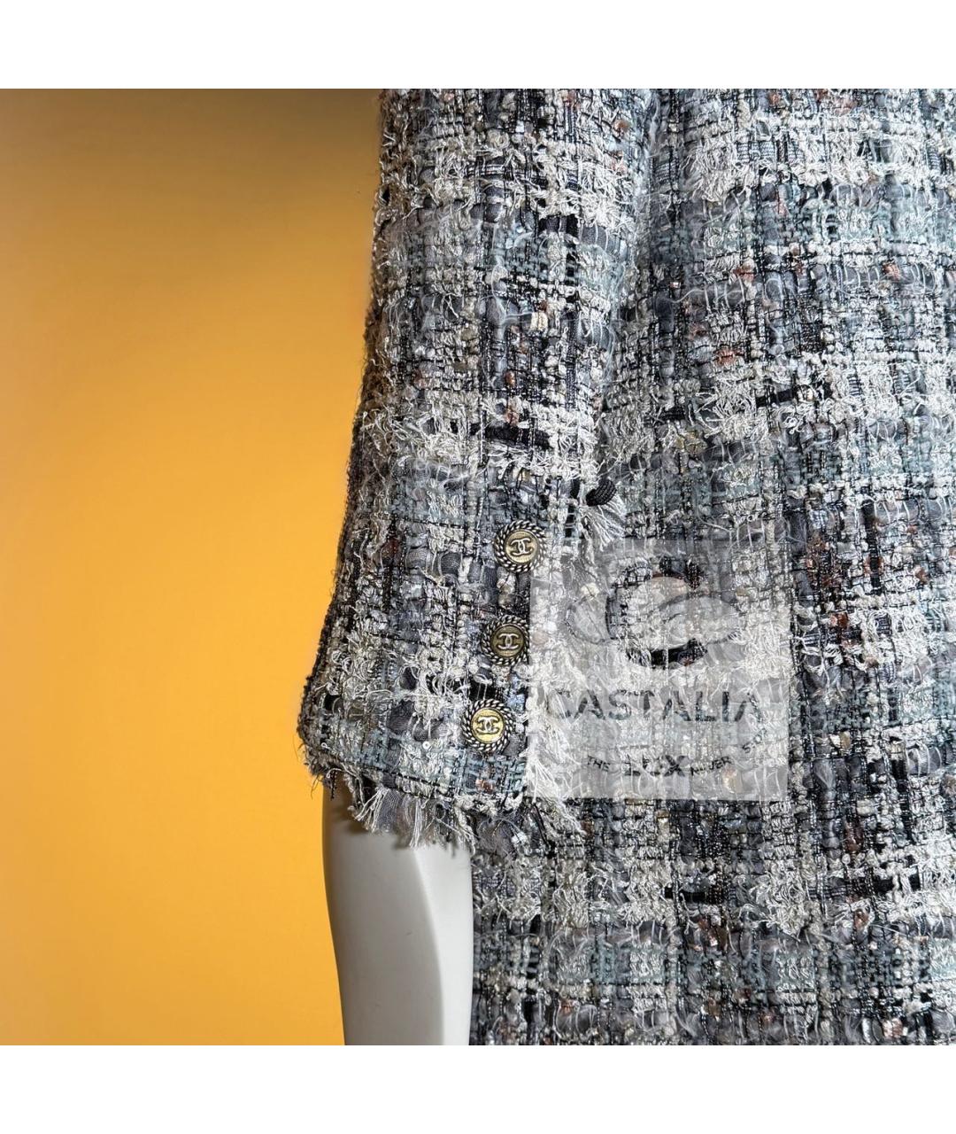 CHANEL Серое твидовое пальто, фото 8