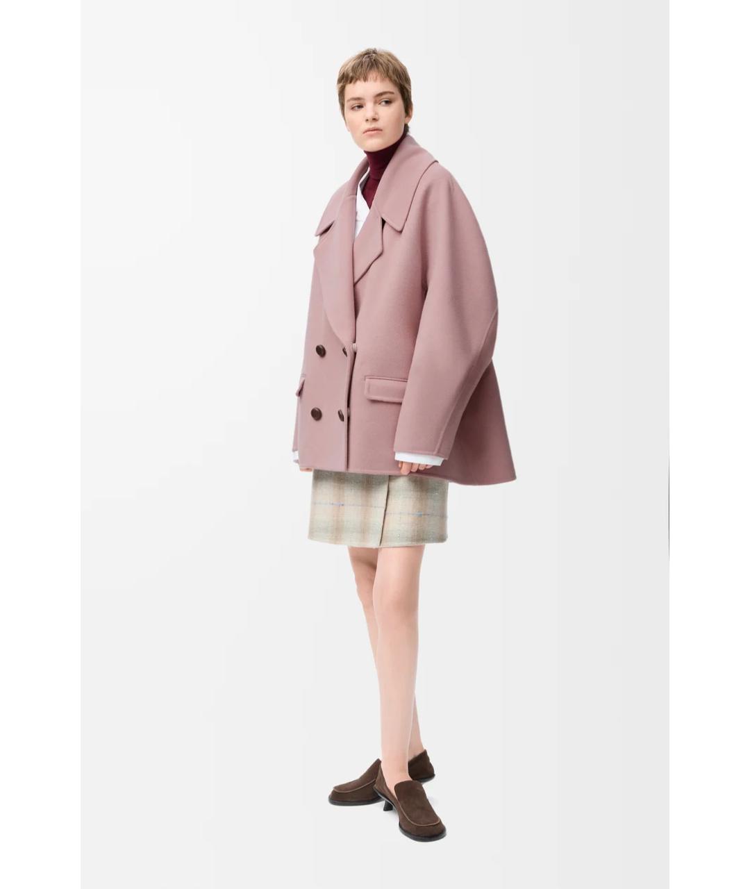 LOEWE Розовое шерстяное пальто, фото 2