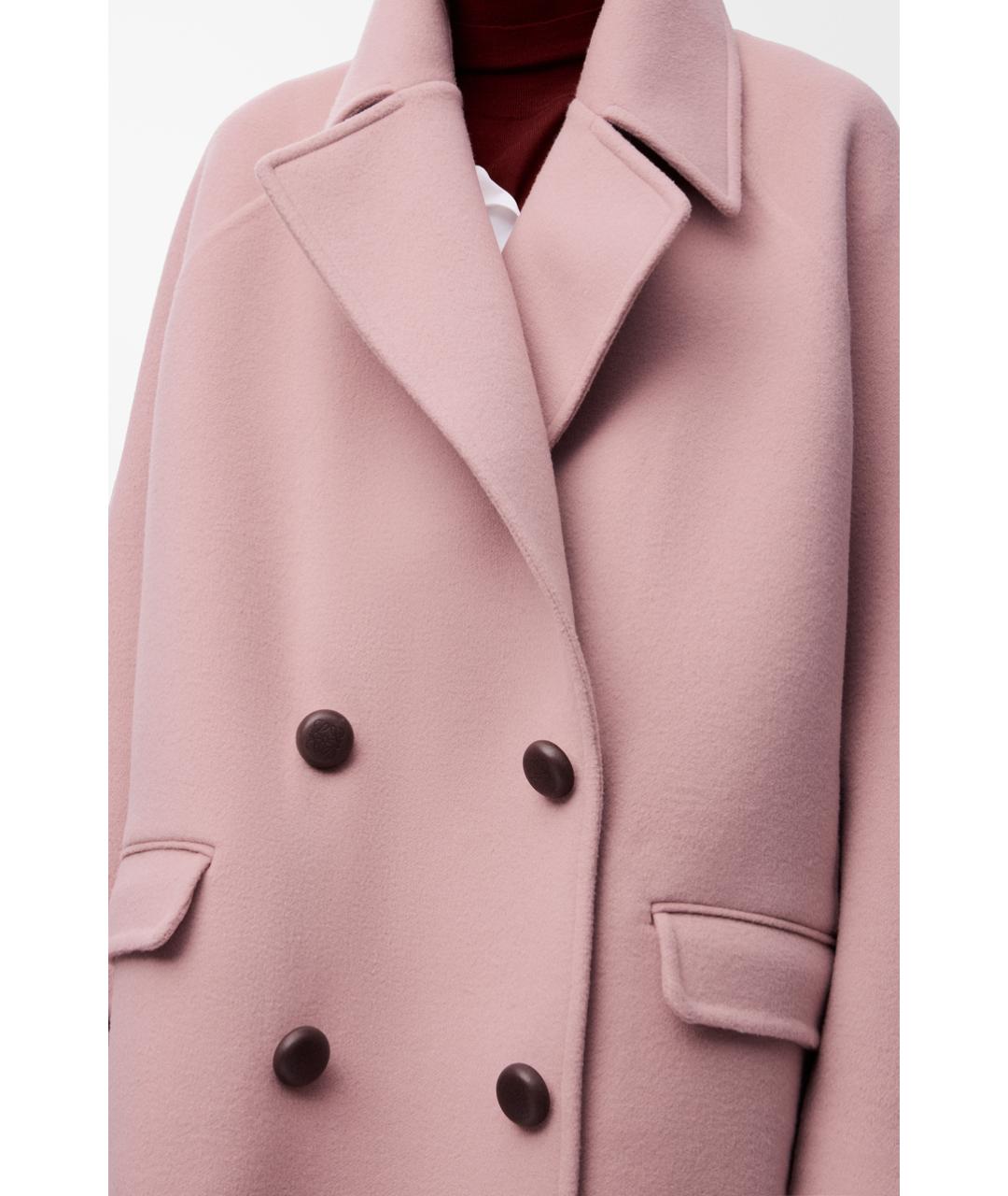 LOEWE Розовое шерстяное пальто, фото 5