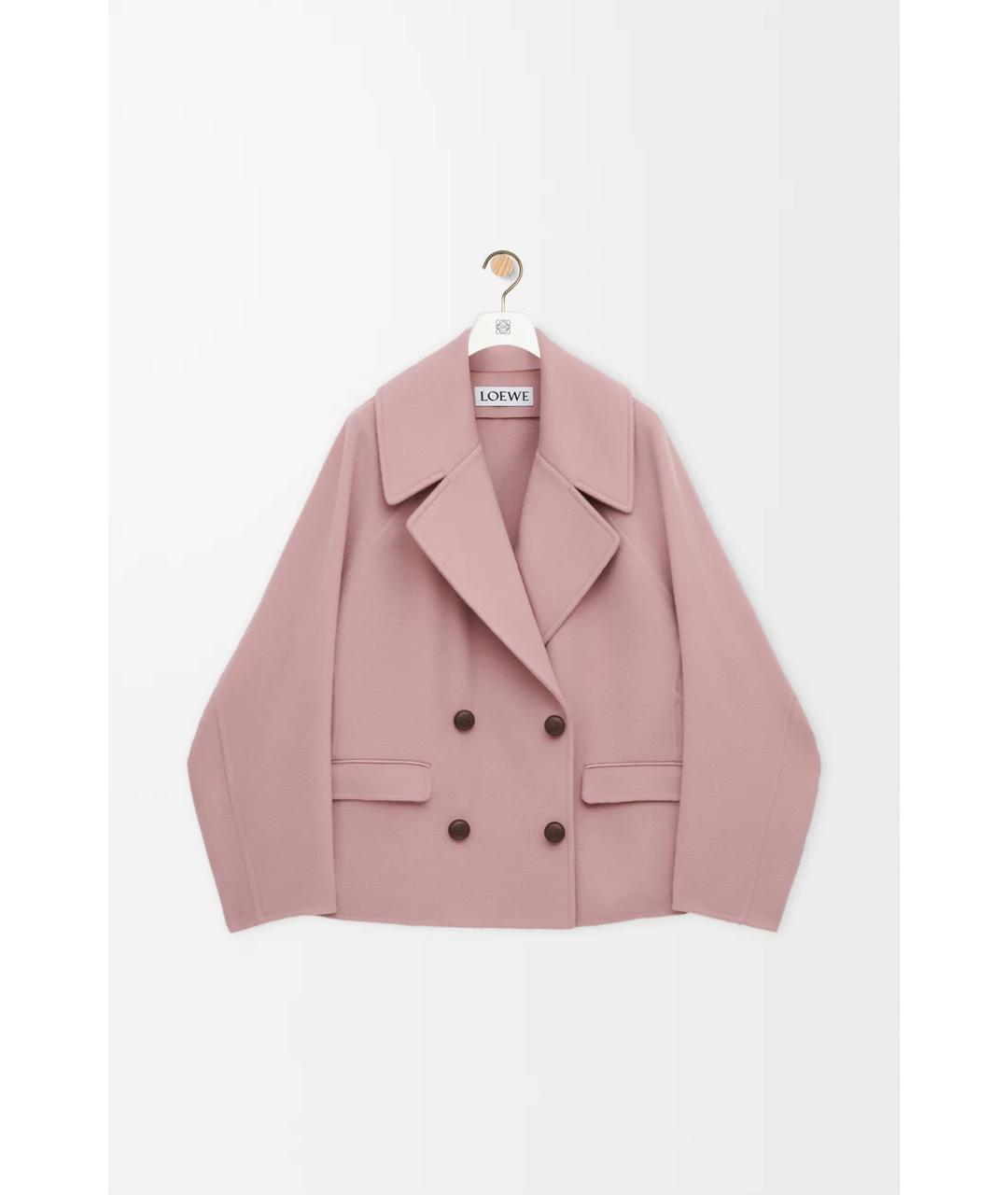 LOEWE Розовое шерстяное пальто, фото 6
