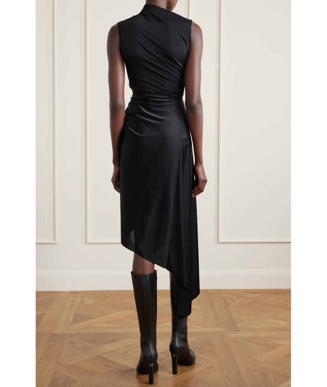 BALENCIAGA Черное полиамидовое коктейльное платье, фото 3