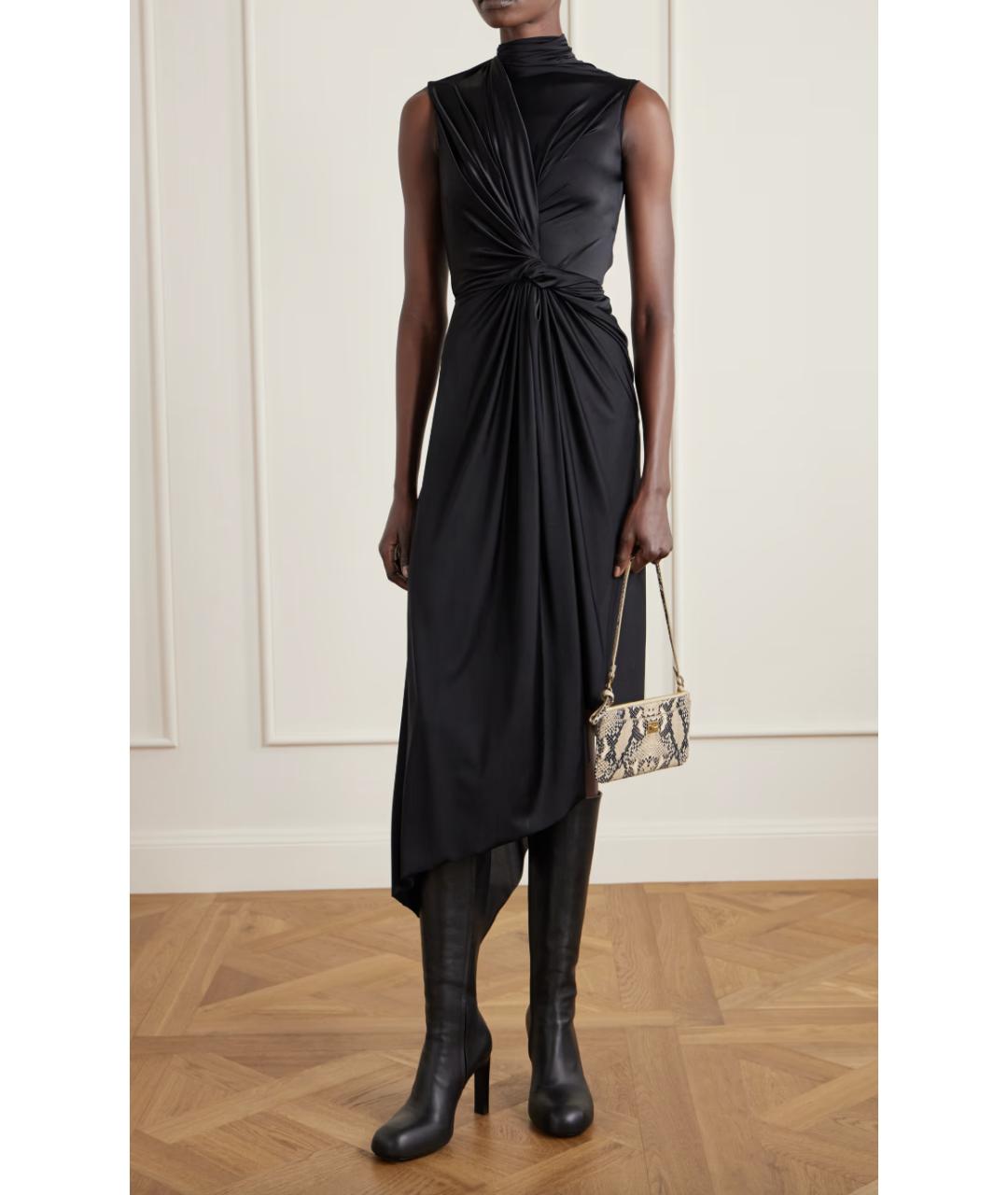 BALENCIAGA Черное полиамидовое коктейльное платье, фото 2