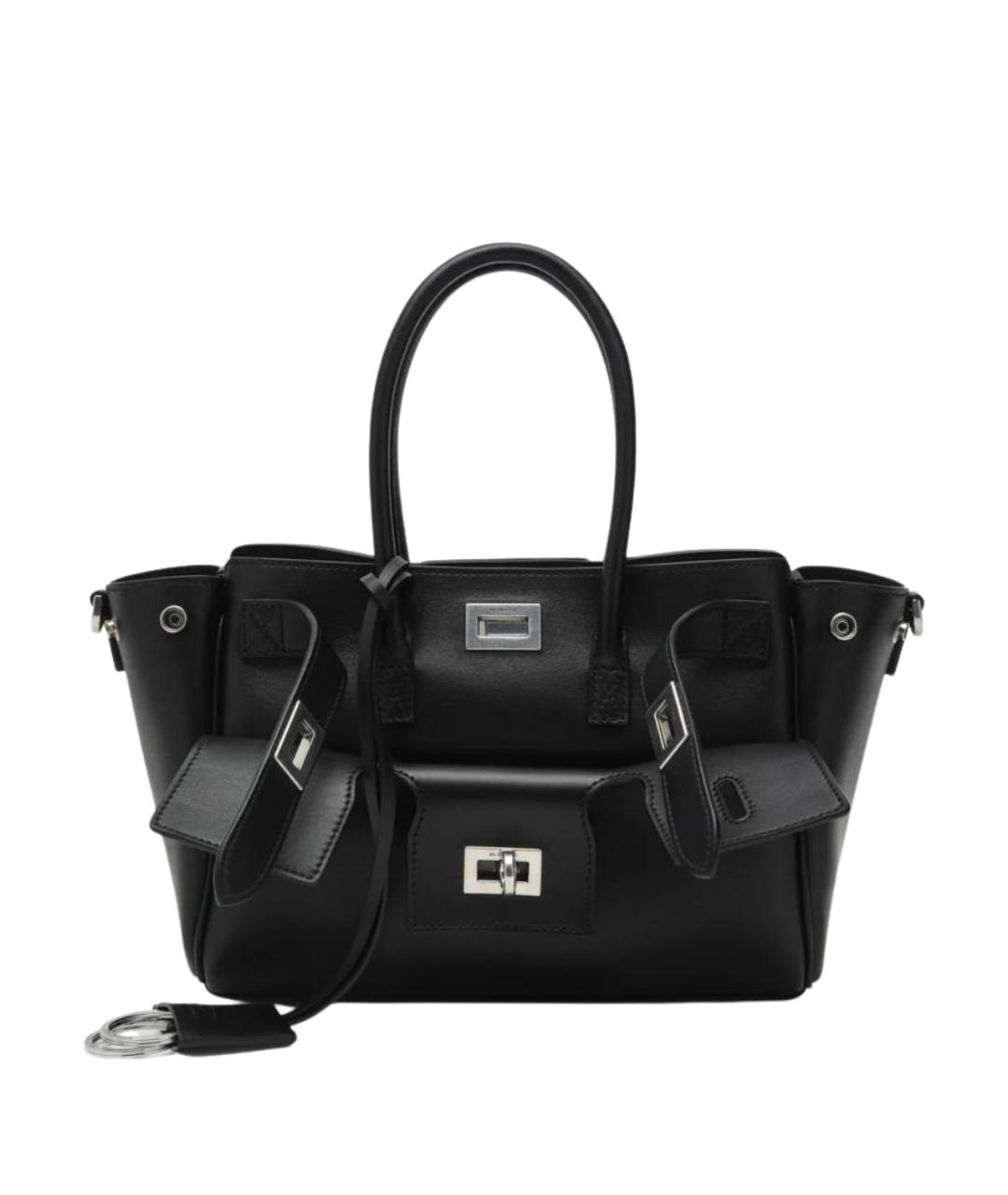 BALENCIAGA Черная кожаная сумка тоут, фото 1