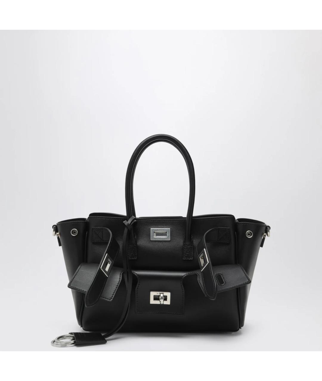 BALENCIAGA Черная кожаная сумка тоут, фото 3