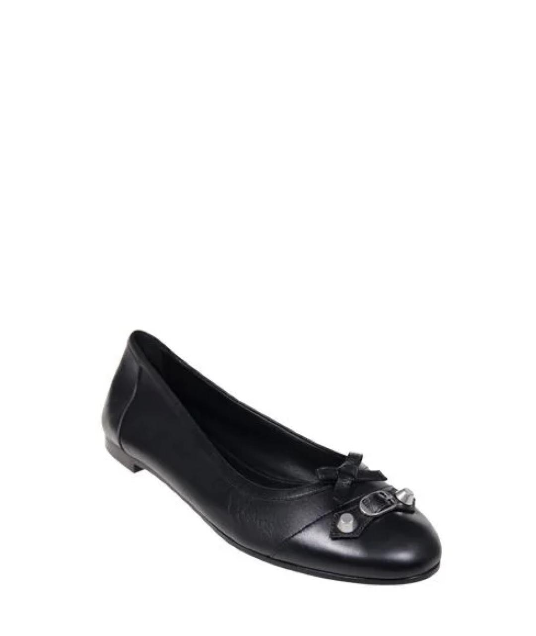 BALENCIAGA Черные кожаные балетки, фото 2