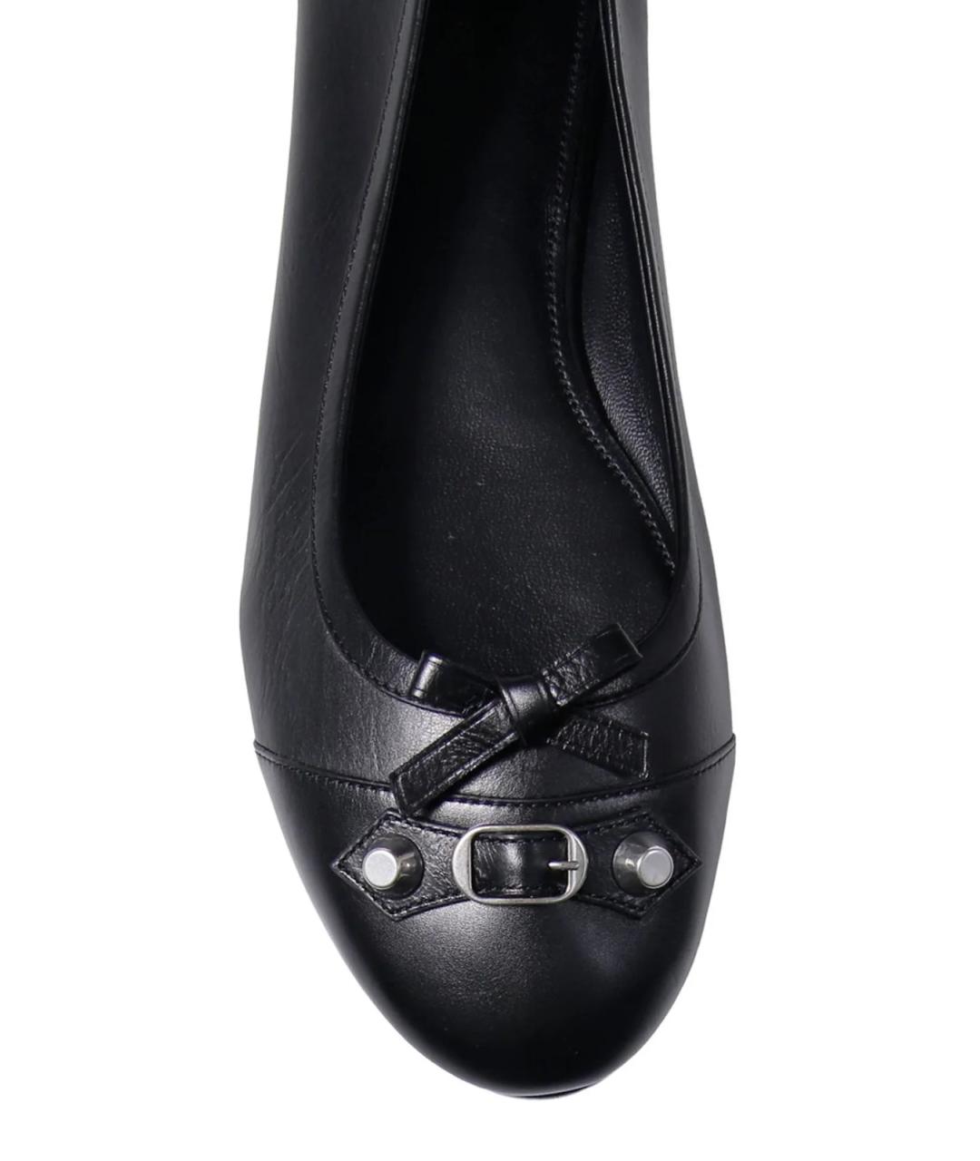 BALENCIAGA Черные кожаные балетки, фото 4