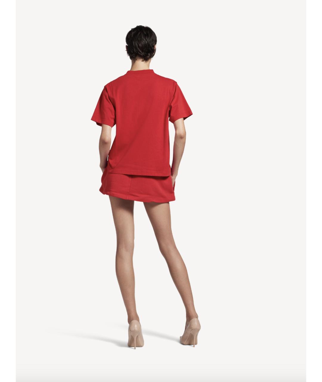 BALENCIAGA Красная хлопковая футболка, фото 5