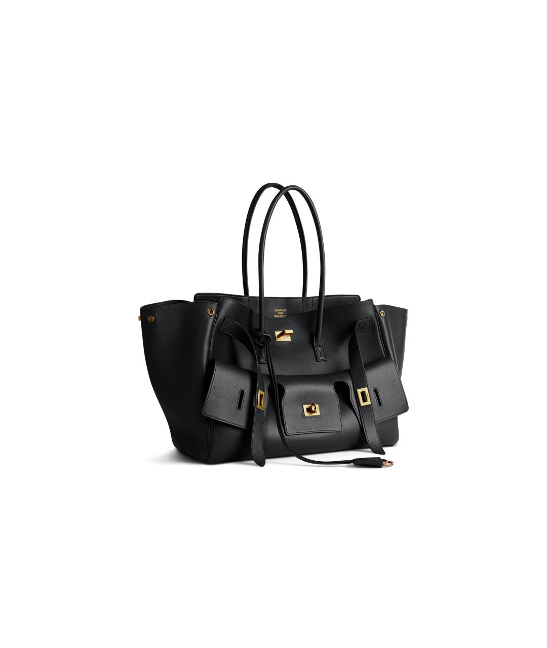 BALENCIAGA Черная кожаная сумка через плечо, фото 2