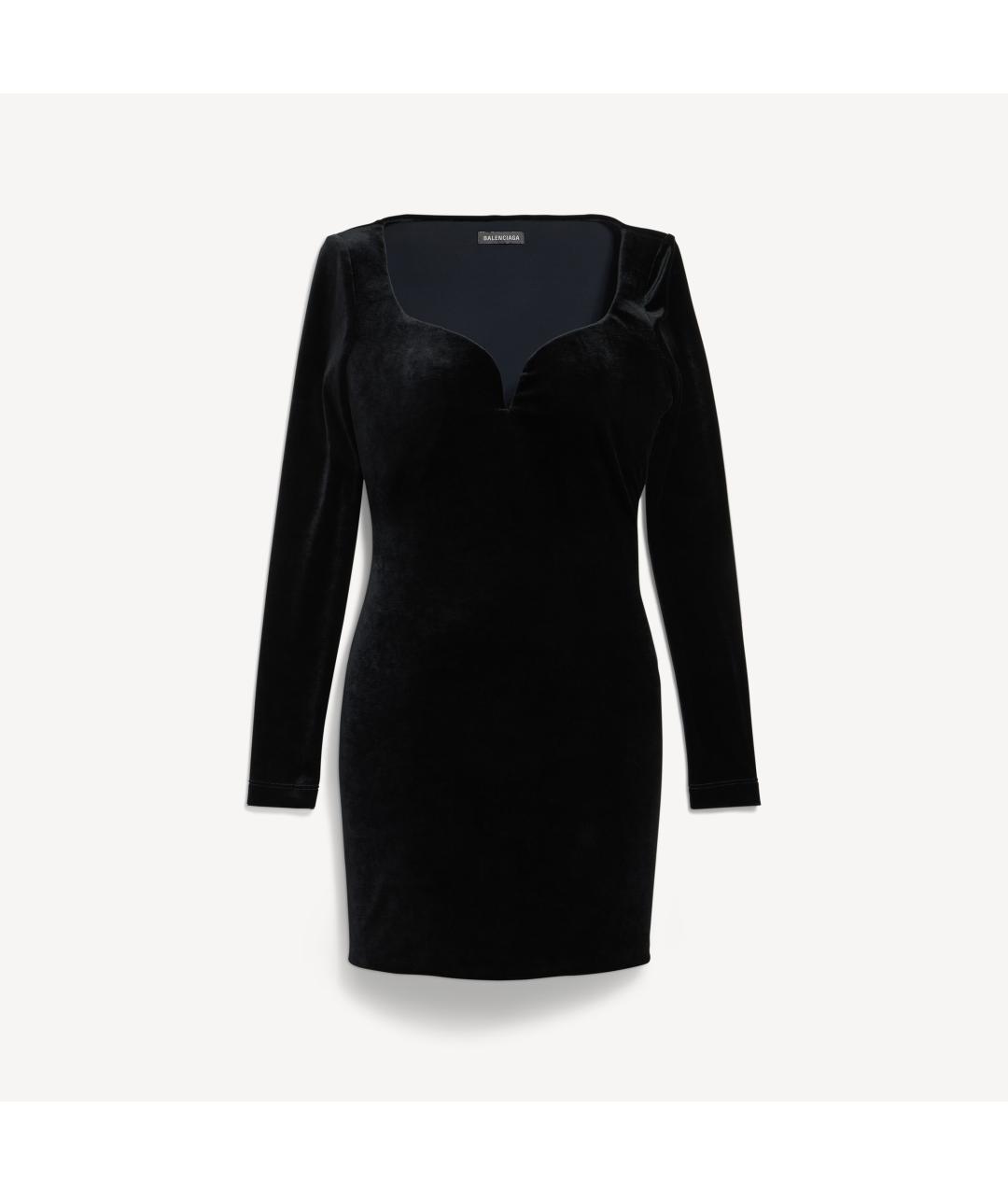 BALENCIAGA Черное вискозное коктейльное платье, фото 6