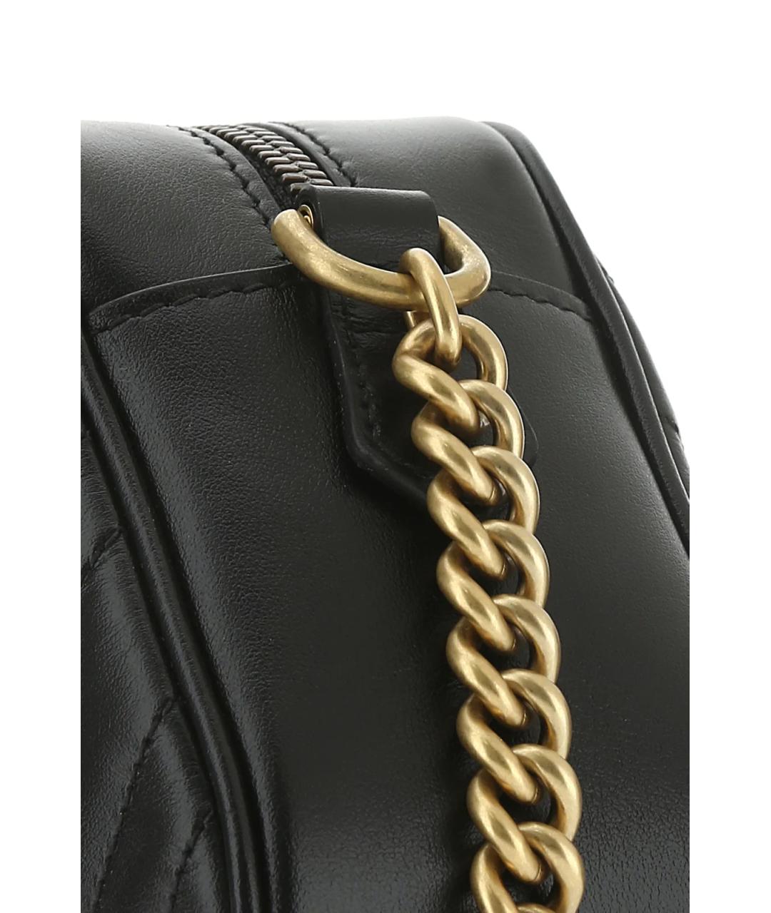 GUCCI Черная кожаная сумка через плечо, фото 4