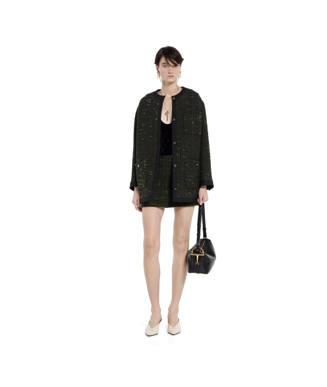 GUCCI Зеленый шерстяной жакет/пиджак, фото 2