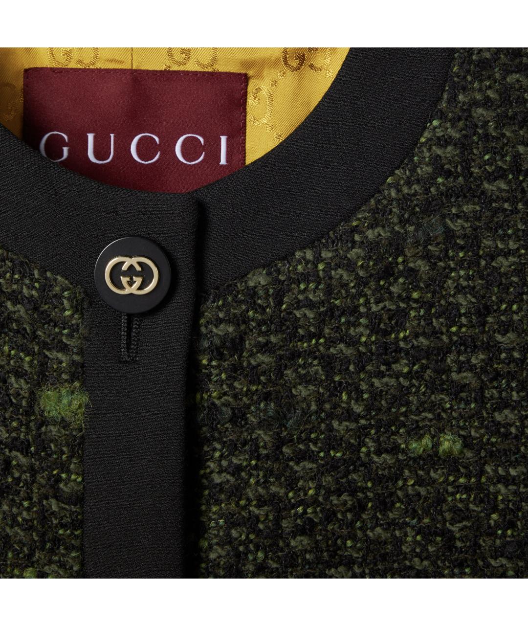 GUCCI Зеленый шерстяной жакет/пиджак, фото 5