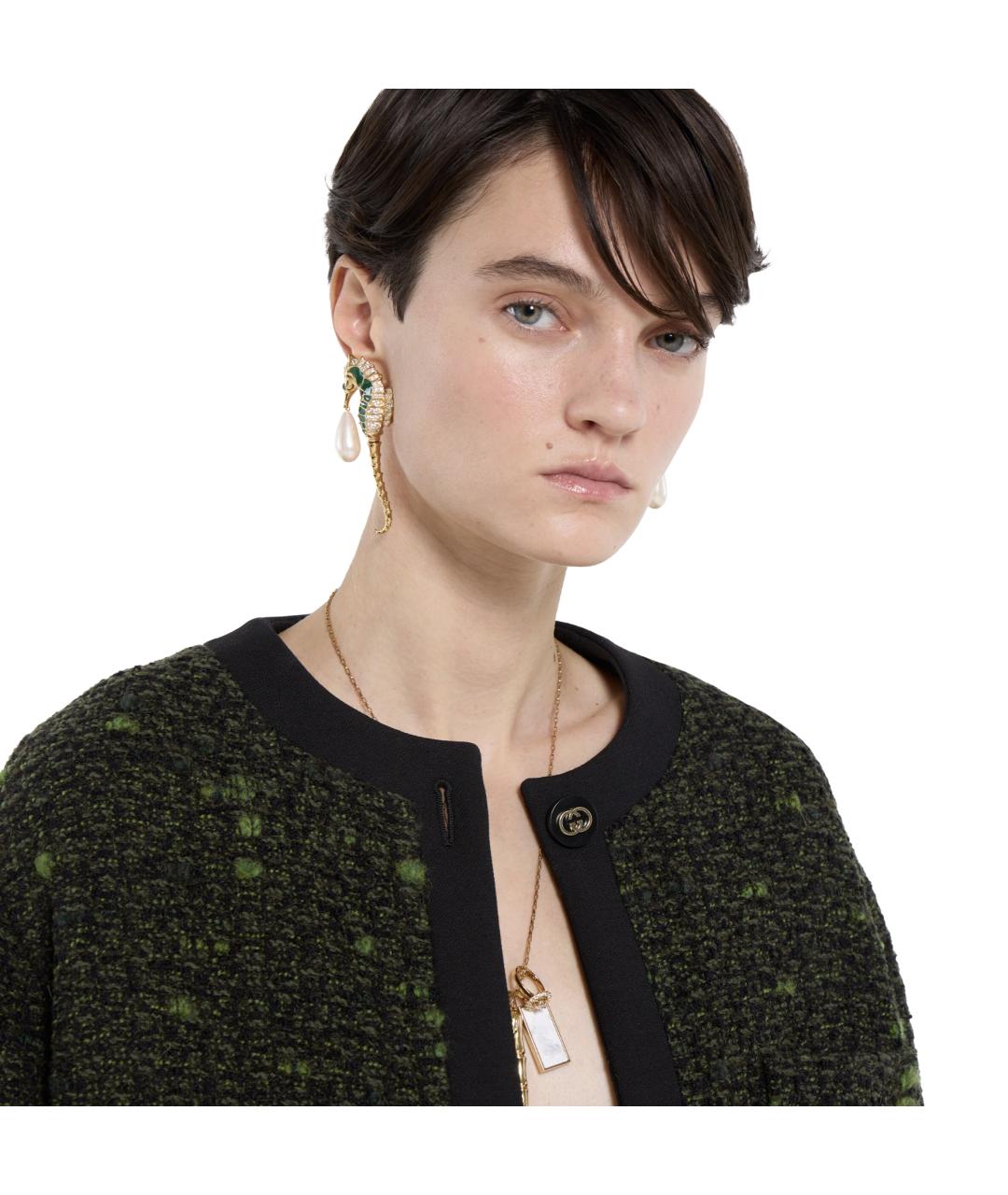 GUCCI Зеленый шерстяной жакет/пиджак, фото 3