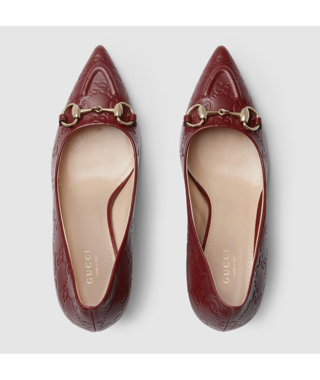GUCCI Красные кожаные туфли, фото 6
