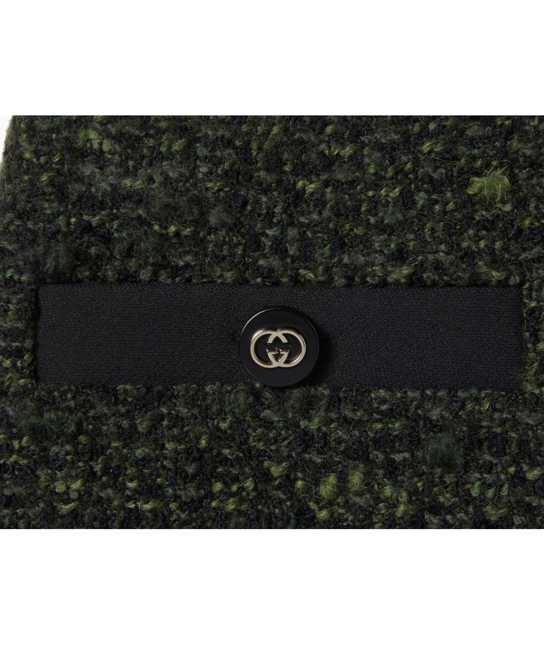 GUCCI Зеленая шерстяная юбка мини, фото 5