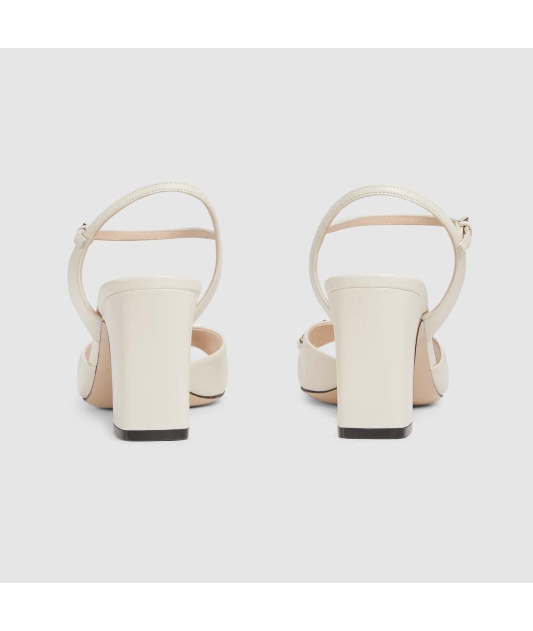 GUCCI Белые кожаные босоножки, фото 3